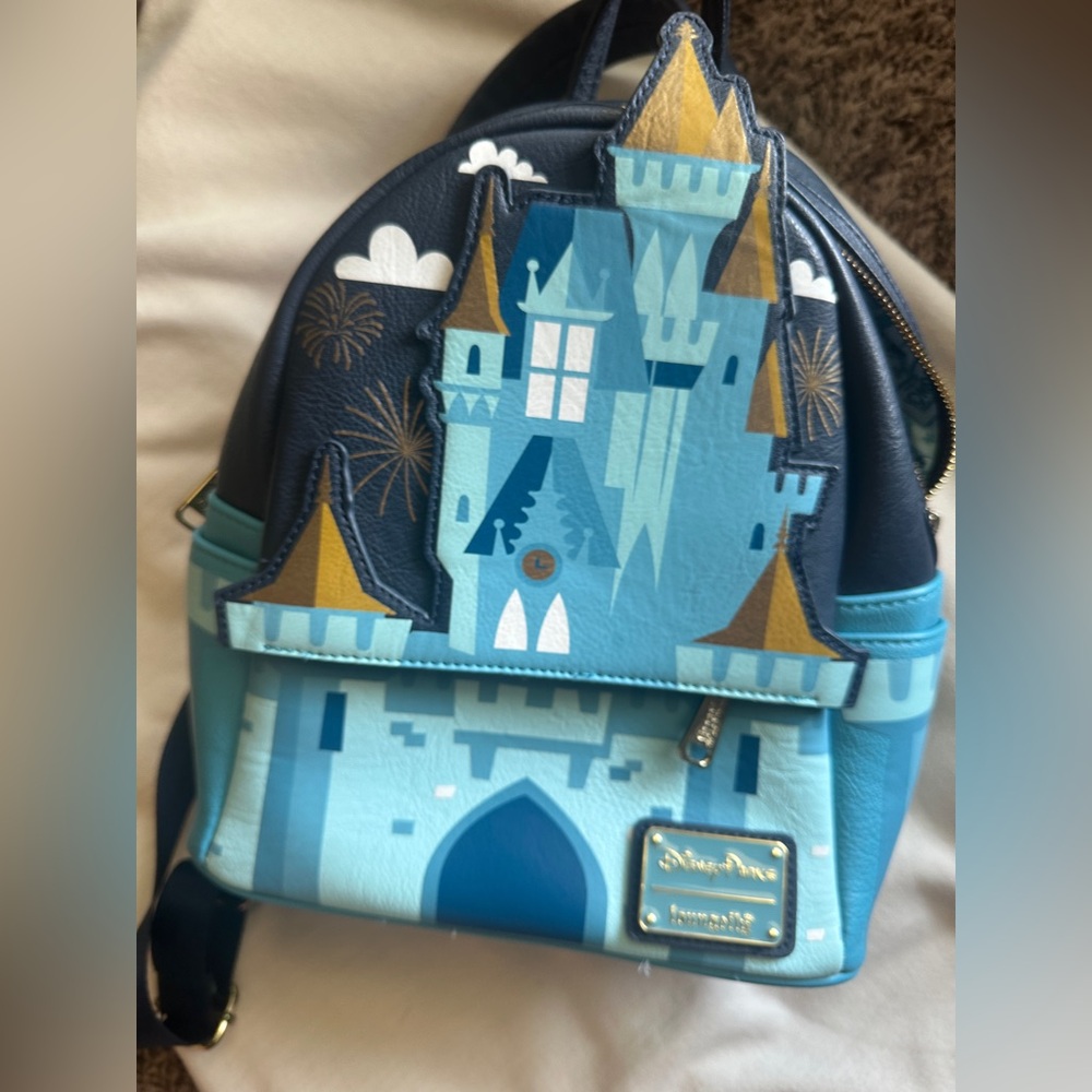 New Disney Teal Patterned Interior Backpack - image 1